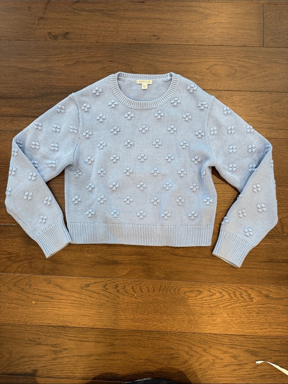 Crewcuts Light Blue Pom-Pom Crewneck Sweater Size XL 12/13 - C13-050